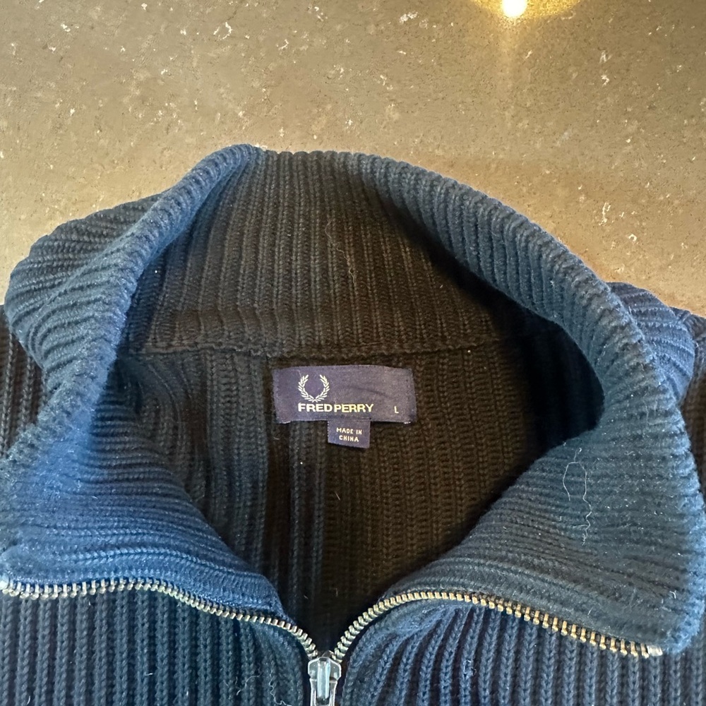 Black Ribbed Zip-Up Jacket - Picture 3 of 3